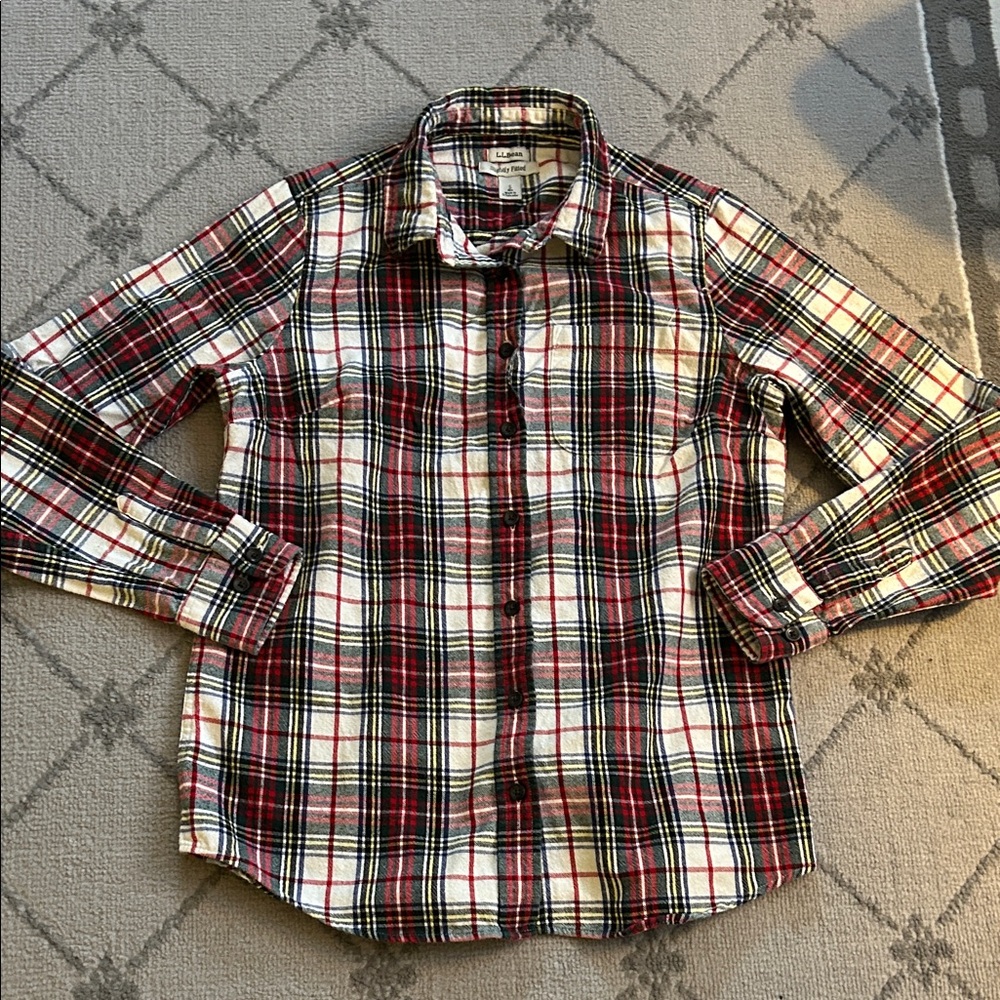 L.L. Bean Women's Plaid Button Down Slightly Fitted Shirt